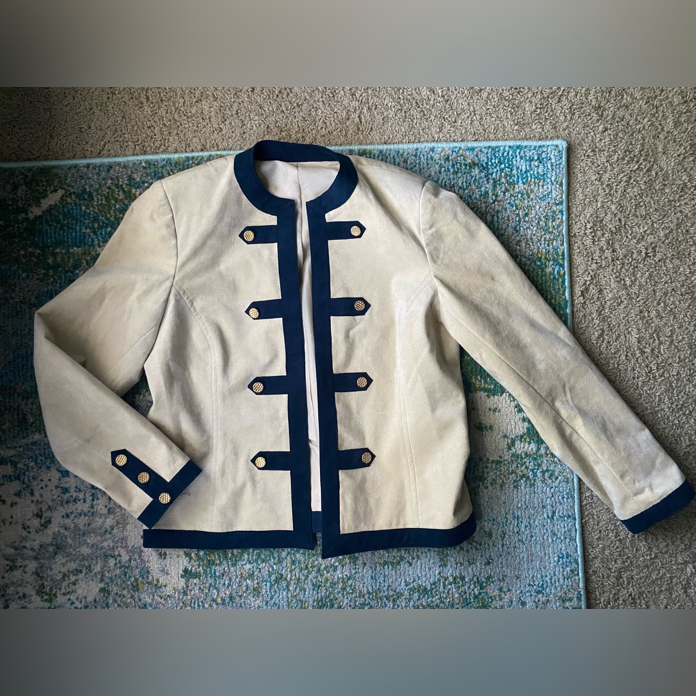 Vintage Ultrasuede military Napoleon blazer jacket, size 10